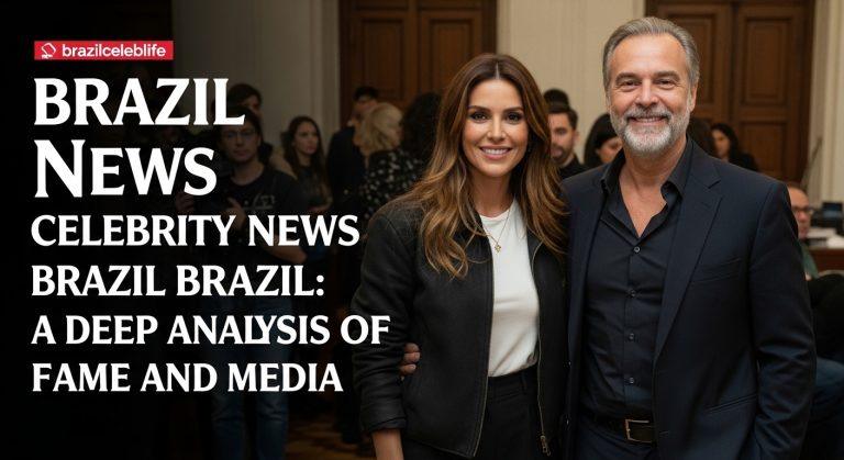 Brazilian celebrities on a red carpet with fans and media, illustrating the fame economy in Brazil.